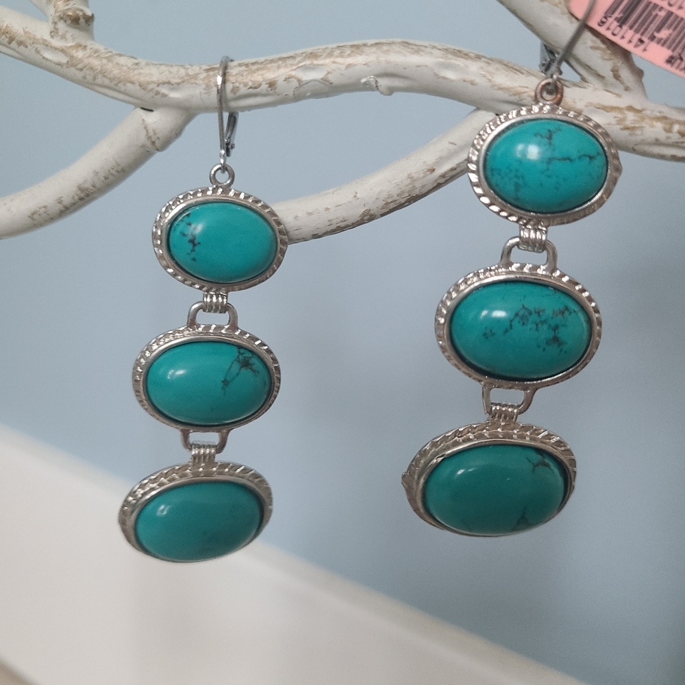 Turquoise style drop earrings